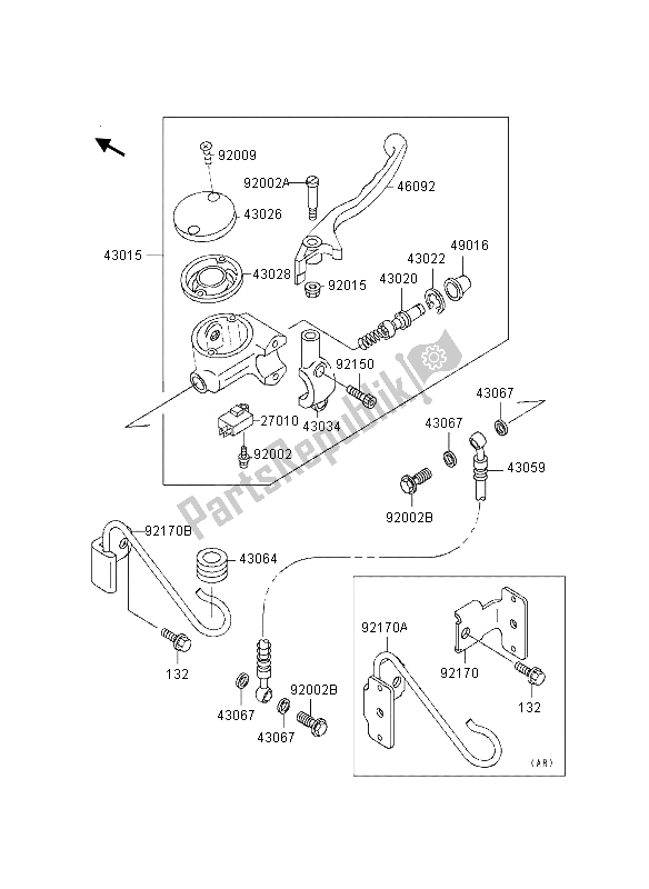 All parts for the Front Master Cylinder of the Kawasaki VN 800 1995