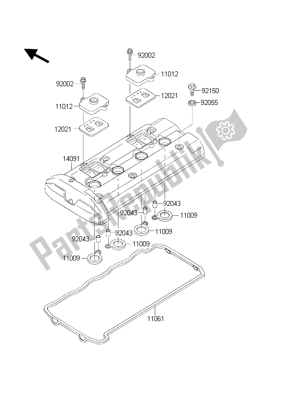 Tutte le parti per il Coperchio Della Testata del Kawasaki ZXR 1200S 2004