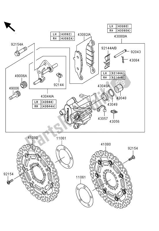 Todas las partes para Freno Frontal de Kawasaki ER 6F 650 2013