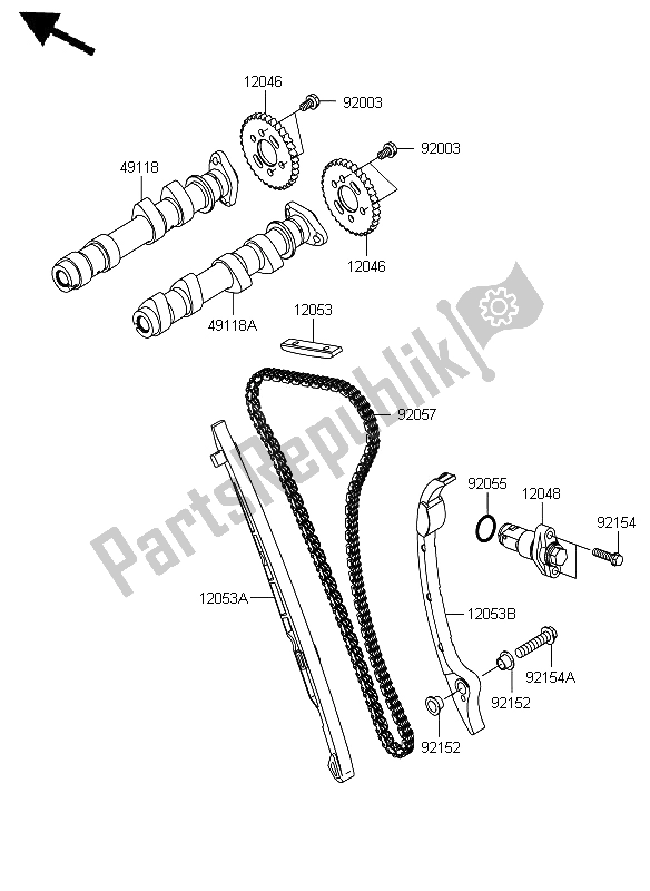 Tutte le parti per il Albero A Camme E Tenditore del Kawasaki ER 6N ABS 650 2012