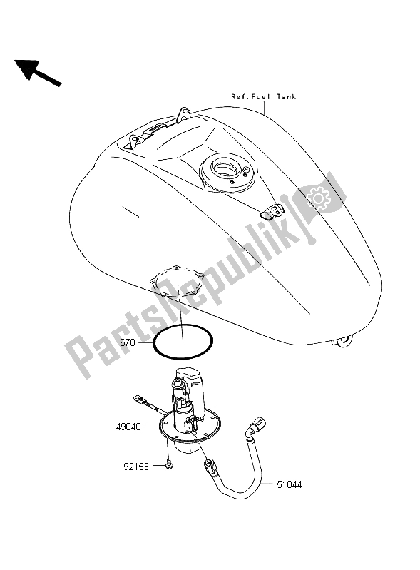 All parts for the Fuel Pump of the Kawasaki VN 2000 2004