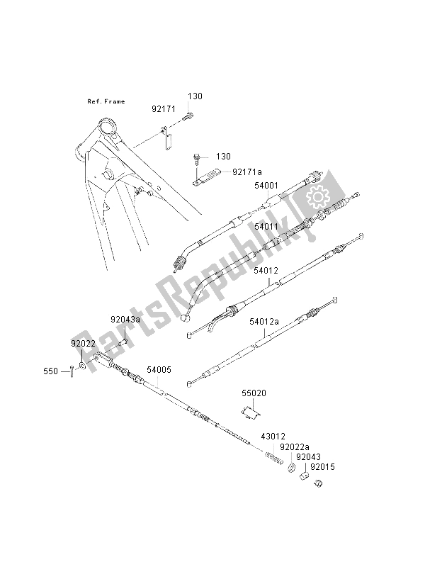 Tutte le parti per il Cavi del Kawasaki Eliminator 125 2000