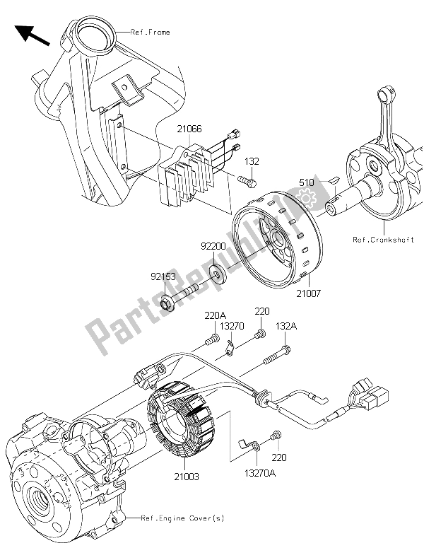 Tutte le parti per il Generatore del Kawasaki KLX 125 2015