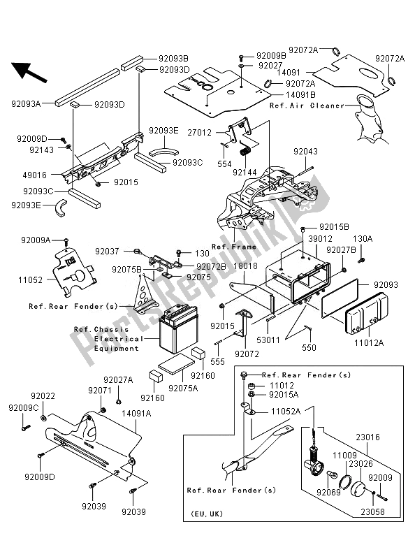 All parts for the Frame Fittings of the Kawasaki KVF 360 4X4 2010