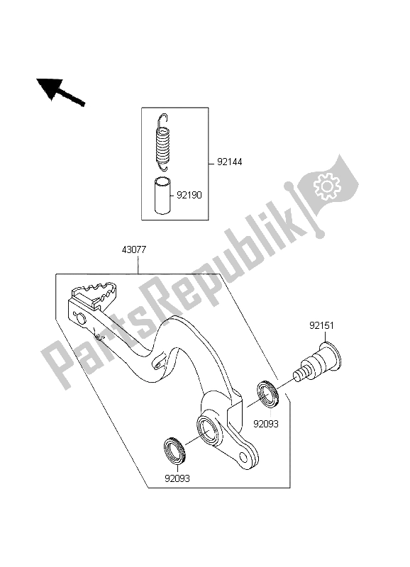Todas as partes de Pedal De Freio do Kawasaki KX 125 1999