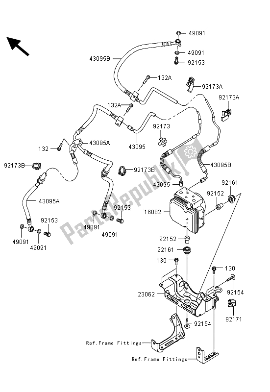 All parts for the Brake Piping of the Kawasaki Z 1000 SX ABS 2013