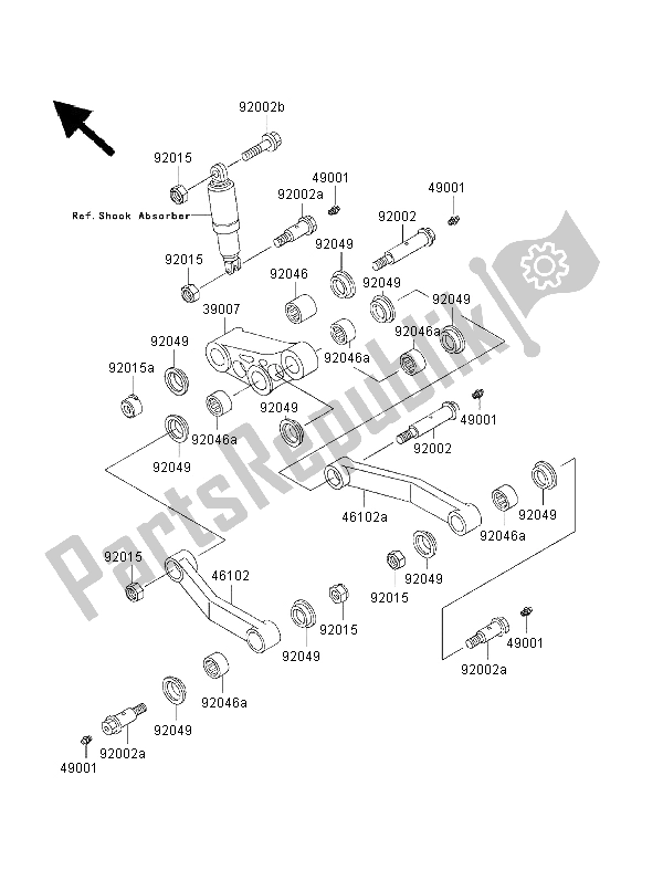 All parts for the Suspension of the Kawasaki 1000 GTR 1999