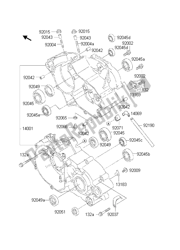 Toutes les pièces pour le Carter du Kawasaki KX 85 SW 2002