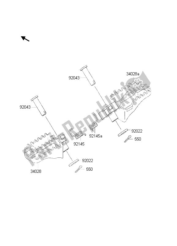 Wszystkie części do Podnó? Ki Kawasaki KX 125 2002