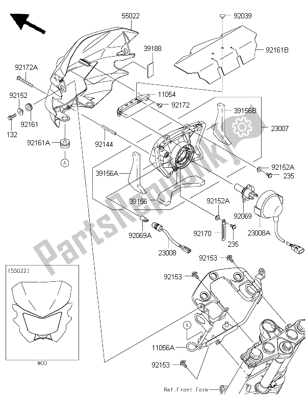 Todas las partes para Faro (s) de Kawasaki KLX 125 2015