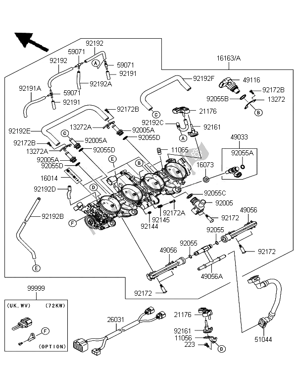 Todas las partes para Acelerador de Kawasaki Ninja ZX 10R 1000 2011