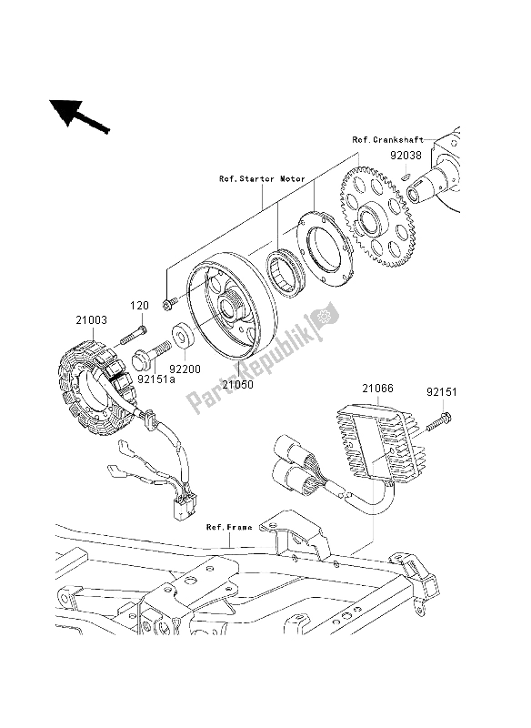 Todas las partes para Generador de Kawasaki Ninja ZX 9R 900 2003