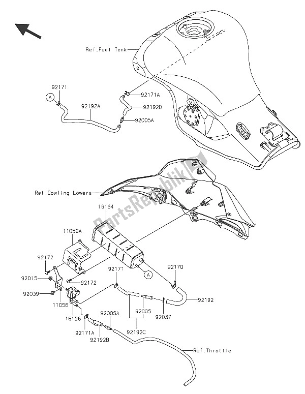 Toutes les pièces pour le Système D'évaporation De Carburant du Kawasaki Ninja ZX 10R ABS 1000 2016