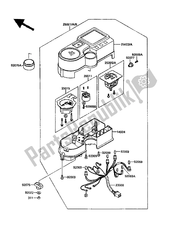 All parts for the Meter(s) of the Kawasaki KLR 650 1988