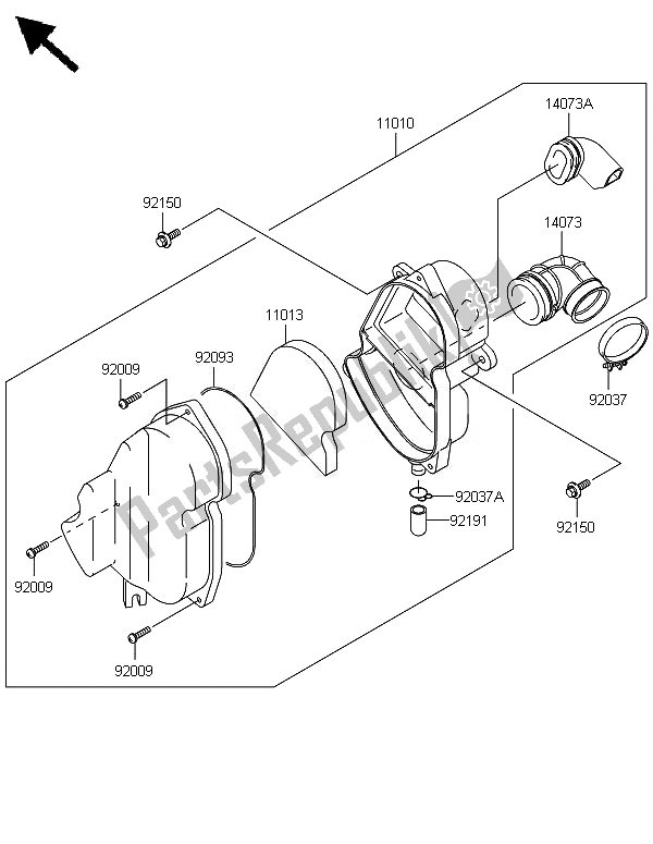 Alle onderdelen voor de Luchtfilter van de Kawasaki KLX 110 2014