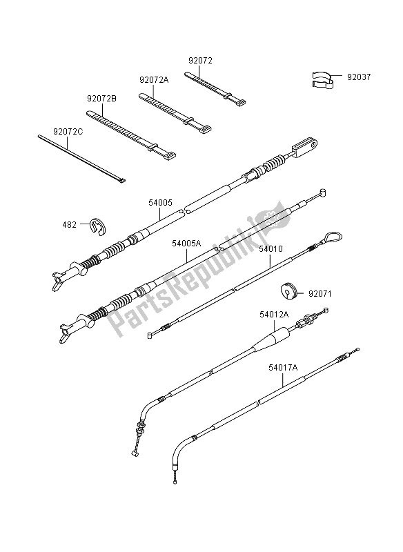 Tutte le parti per il Cavi del Kawasaki KVF 360 2006