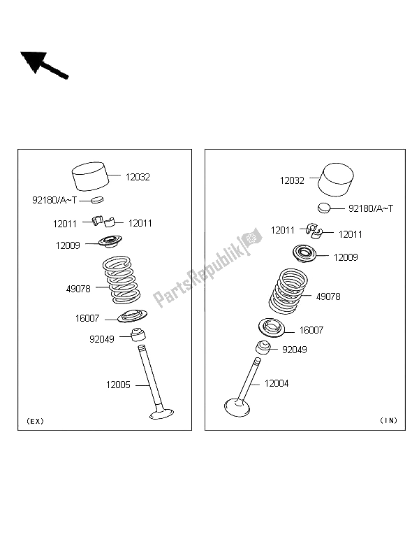 All parts for the Valve of the Kawasaki Z 750R 2012