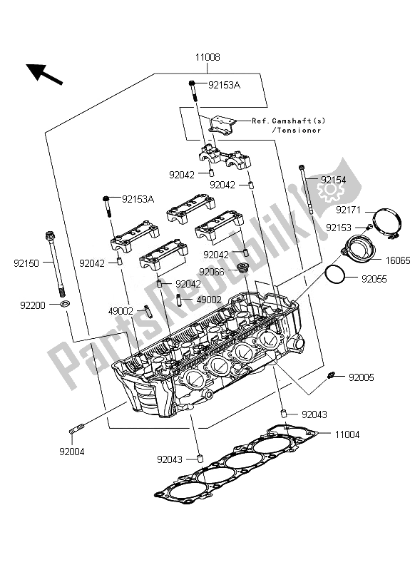 Toutes les pièces pour le Culasse du Kawasaki Z 1000 2010