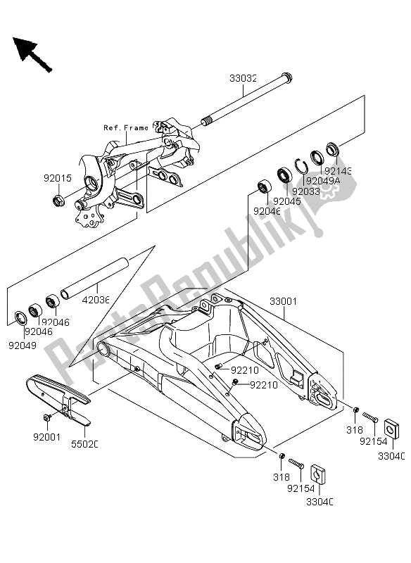 Tutte le parti per il Forcellone del Kawasaki Versys 650 2013