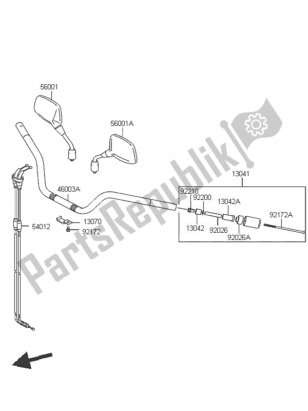 Todas las partes para Manillar de Kawasaki KLV 1000 2005