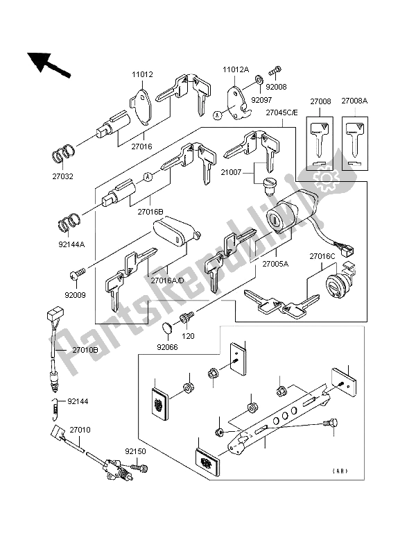 Todas as partes de Chave De Ignição do Kawasaki VN 800 Classic 1997