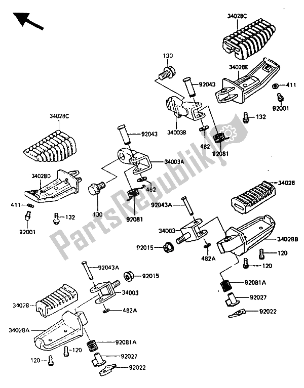 Todas las partes para Paso de Kawasaki ZL 600 1986