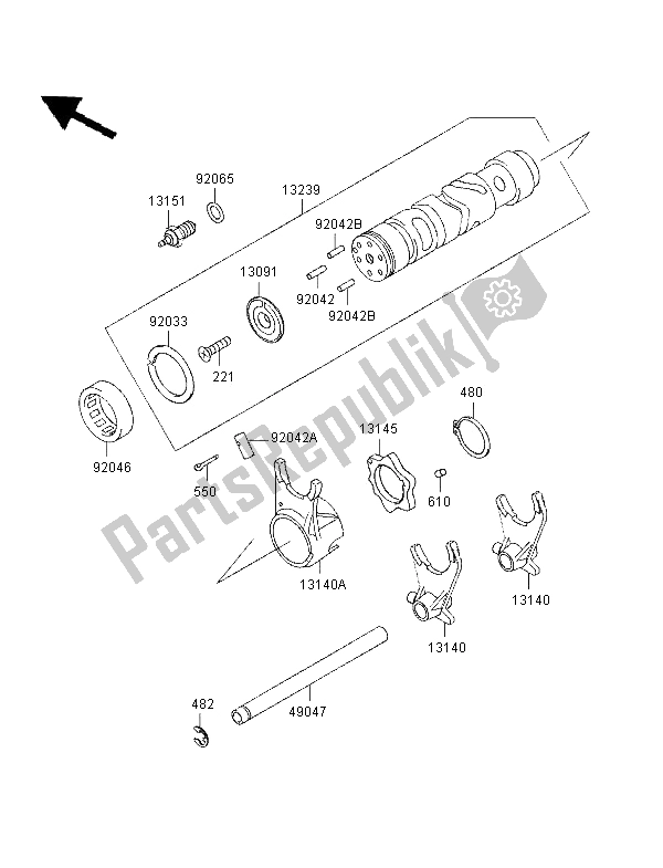 Tutte le parti per il Tamburo Cambio E Forcella Del Cambio del Kawasaki Zephyr 750 1996