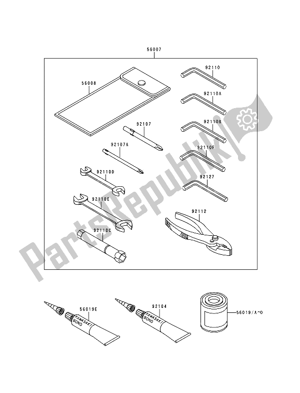 Toutes les pièces pour le Outil du Kawasaki Zephyr 750 1993