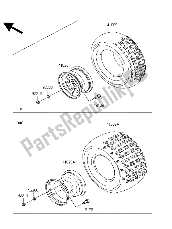 All parts for the Tires of the Kawasaki KFX 700 2011