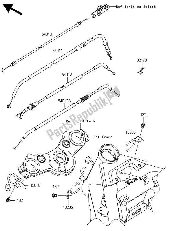 All parts for the Cables of the Kawasaki ER 6F ABS 650 2012