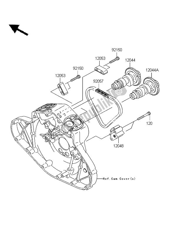 All parts for the Camshaft & Tensioner of the Kawasaki VN 2000 2004