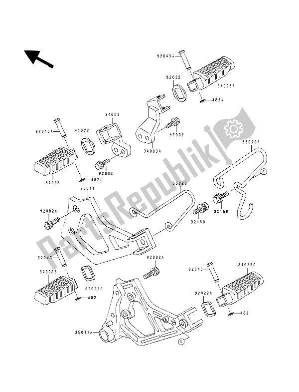 Todas las partes para Paso de Kawasaki Tengai 650 1989