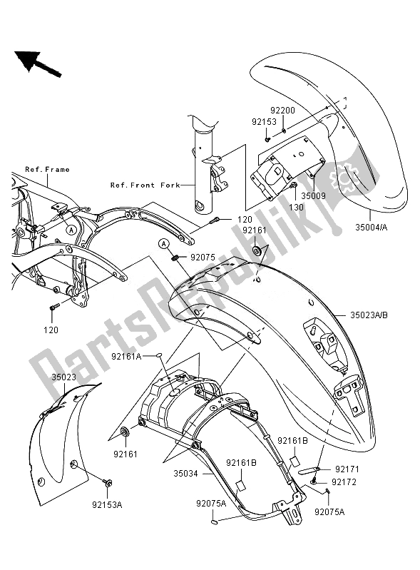 All parts for the Fenders of the Kawasaki VN 900 Classic 2007