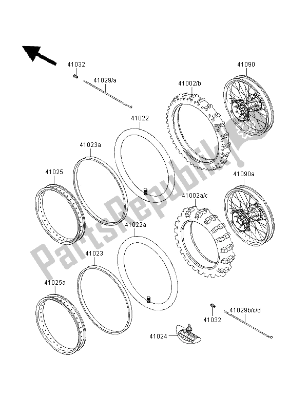 Todas as partes de Pneus (sw) do Kawasaki KX 80 SW LW 1996