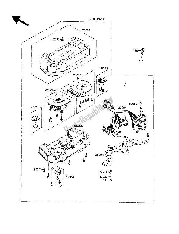 Todas las partes para Medidor (es) de Kawasaki GPX 600R 1988