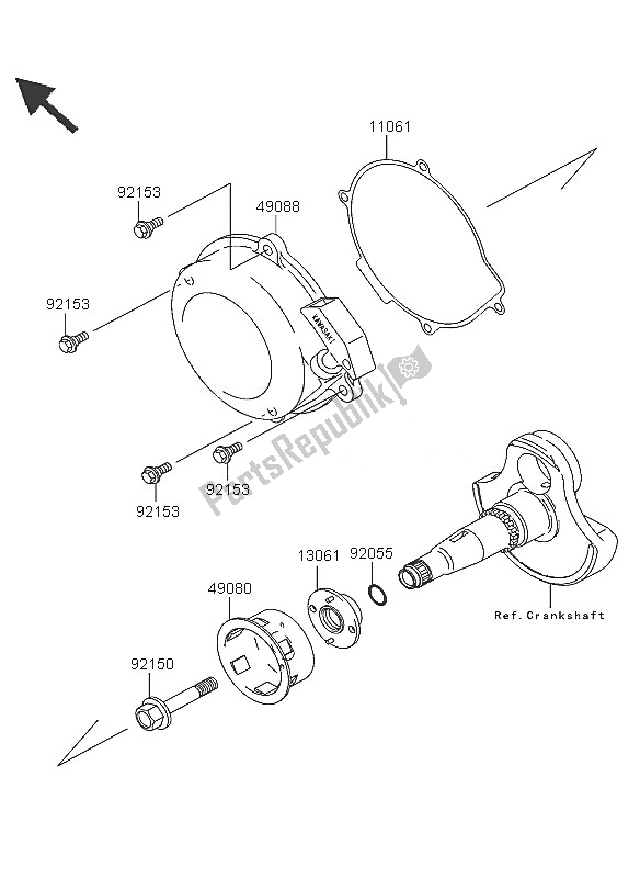 Tutte le parti per il Avviamento A Strappo del Kawasaki KVF 360 2005