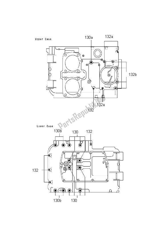 All parts for the Crankcase Bolt Pattern of the Kawasaki EN 500 1999