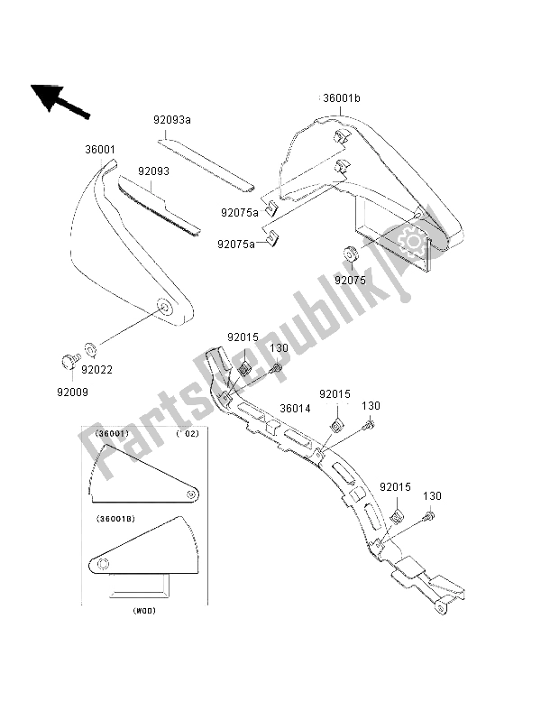 All parts for the Side Covers & Chain Cover of the Kawasaki VN 800 Drifter 2002