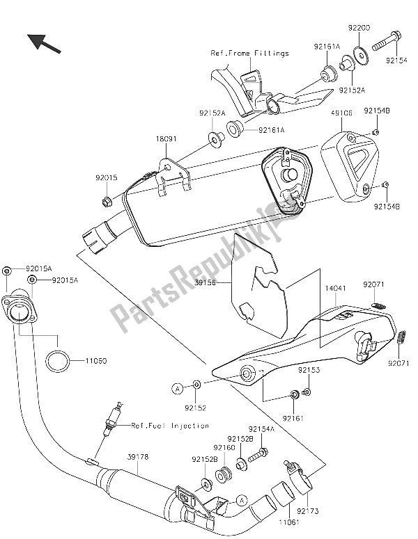 Todas las partes para Silenciador (s) de Kawasaki Z 250 SL ABS 2016