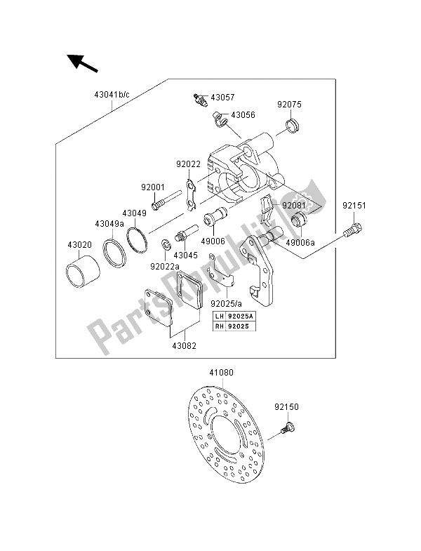 Toutes les pièces pour le Frein Principal Avant du Kawasaki KVF 300 4X4 2001