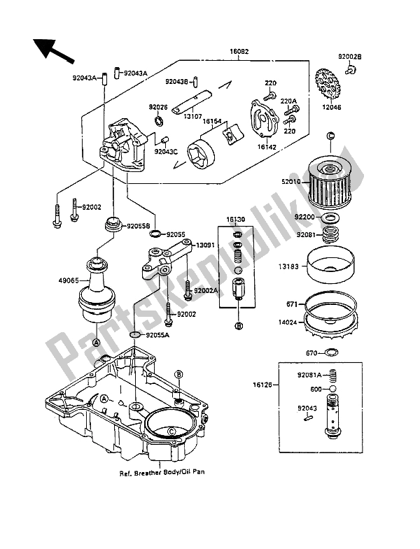 Tutte le parti per il Pompa Dell'olio del Kawasaki ZXR 750 1990