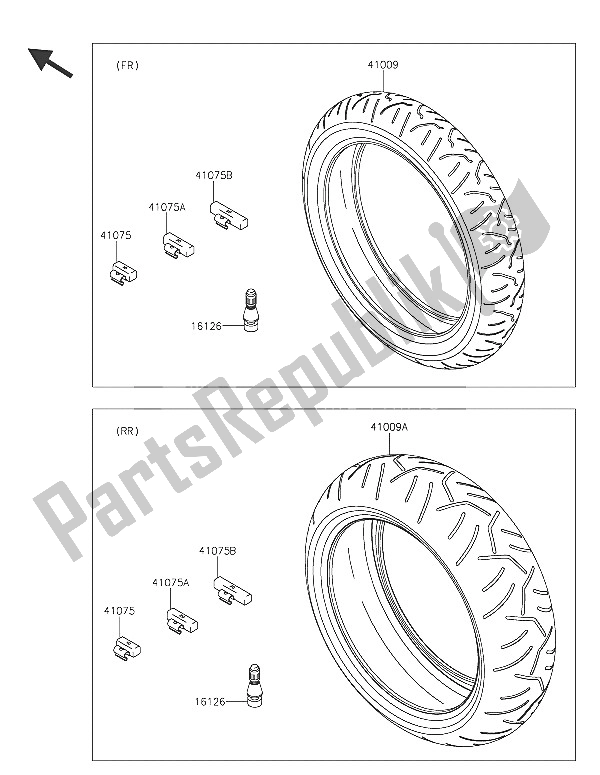 All parts for the Tires of the Kawasaki Ninja ZX 6R 600 2016