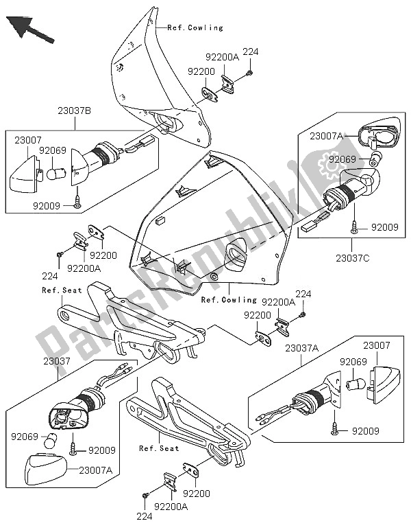 Tutte le parti per il Indicatori Di Direzione del Kawasaki KLE 500 2005