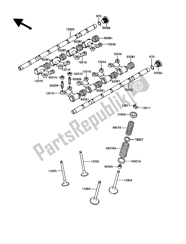 Todas las partes para Válvula (s) de Kawasaki GPZ 900R 1989