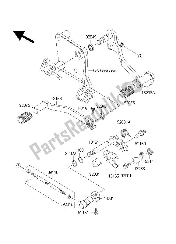 Tutte le parti per il Meccanismo Di Cambio Marcia del Kawasaki VN 800 Drifter 1999