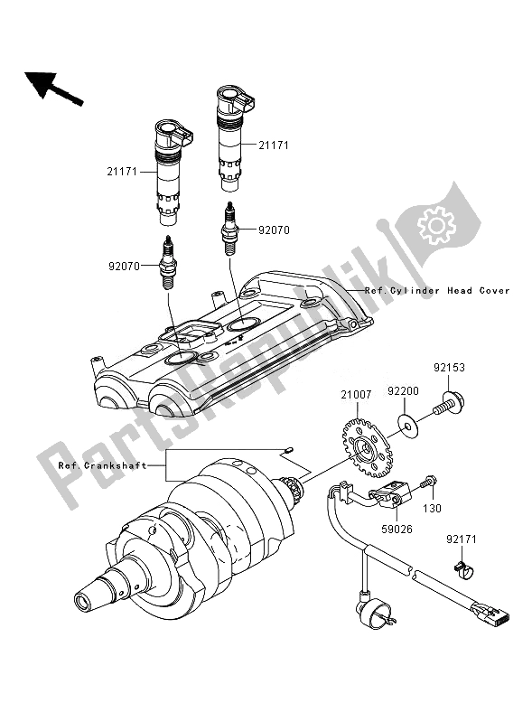 All parts for the Ignition System of the Kawasaki Versys 650 2007