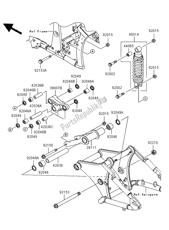 All parts for the Suspension & Shock Absorber of the Kawasaki VN 900 Classic 2010