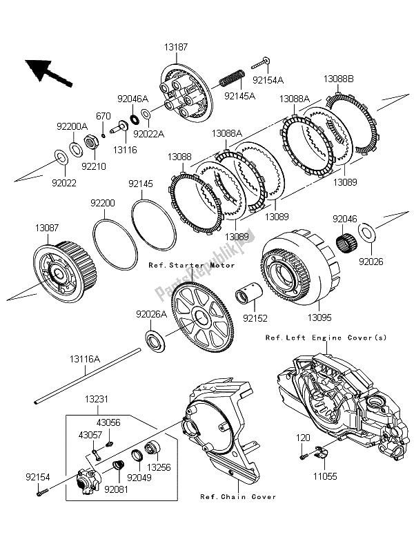 All parts for the Clutch of the Kawasaki VN 1700 Voyager Custom ABS 2012