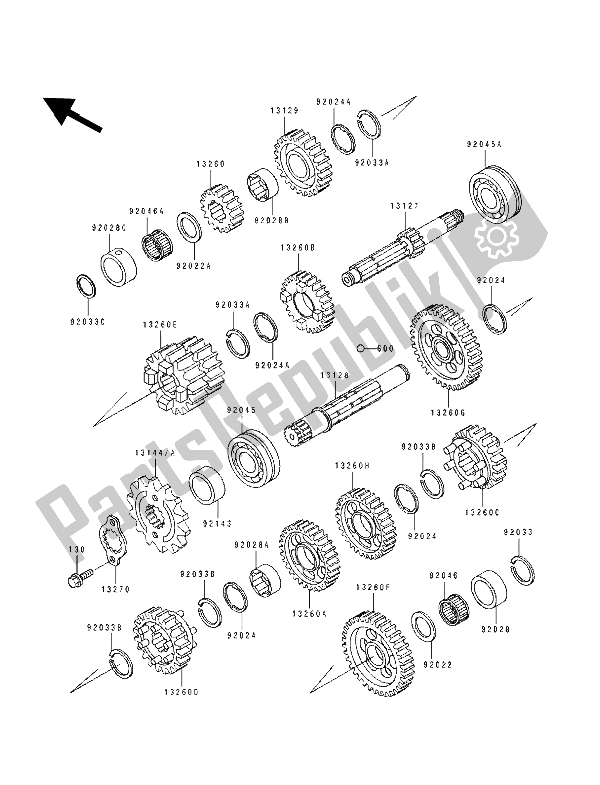 Toutes les pièces pour le Transmission du Kawasaki ZXR 400 1993