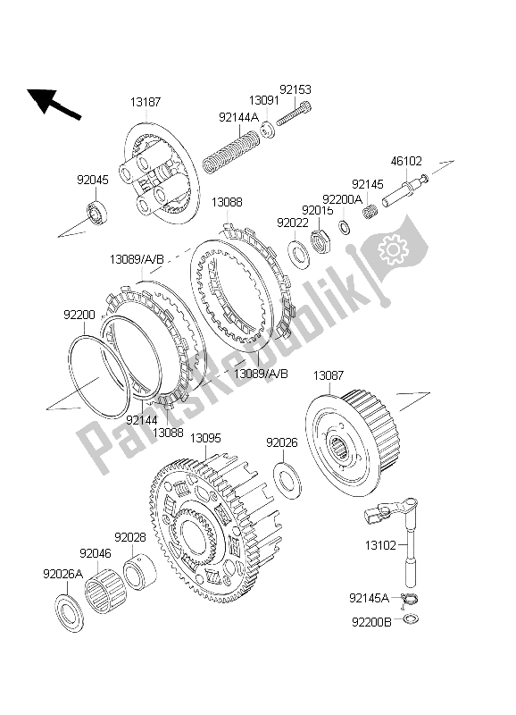 Tutte le parti per il Frizione del Kawasaki Ninja ZX 6R 600 2003